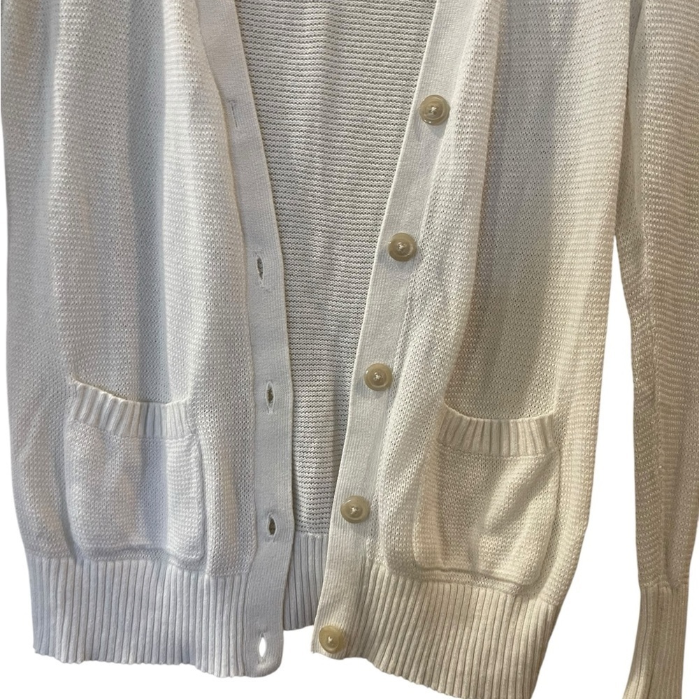 Old Navy Women's White Long Sleeve Button Front Cardigan Sweater Small Petite - Picture 2 of 5